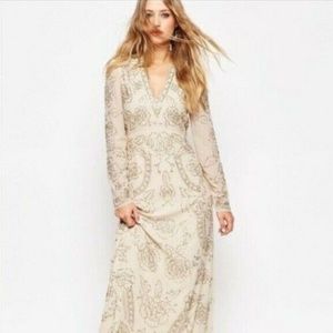 Needle and Thread beaded long sleeve dress
